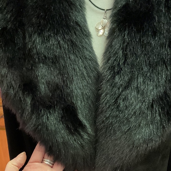 Express vintage early Y2K suede, floor length, belted, for a collar EUC - Picture 11 of 12